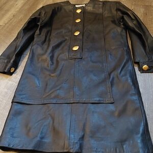 Vintage Black Leather Dress Size 12